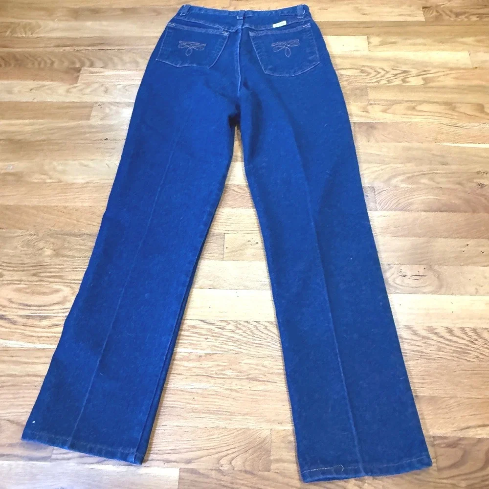 Sheplers Vintage High Waisted Western Straight Leg Jeans Dark Wash Blue Size‎ 8